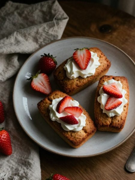 Keto Shortcake Mini Loaves on a plate