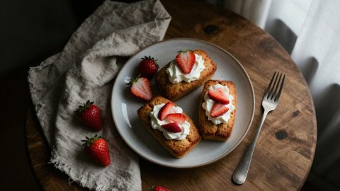 Keto Shortcake Mini Loaves on a plate