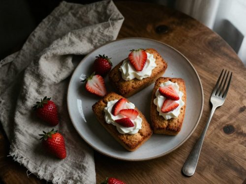 Keto Shortcake Mini Loaves on a plate