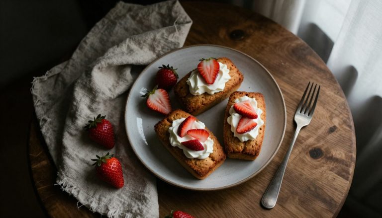 Keto Shortcake Mini Loaves on a plate