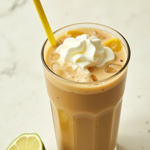 Keto beverage recipes category of an iced coffee with whipped cream