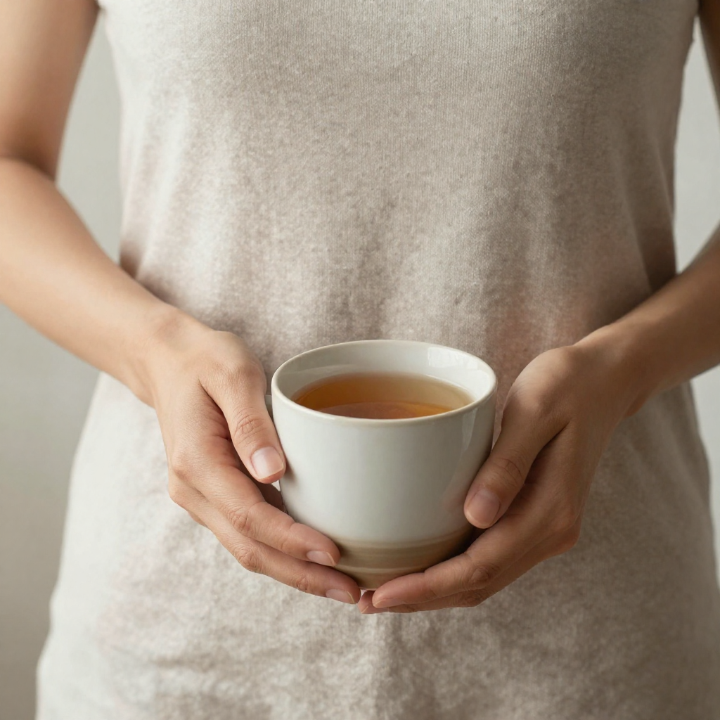Holding a mug of bone broth